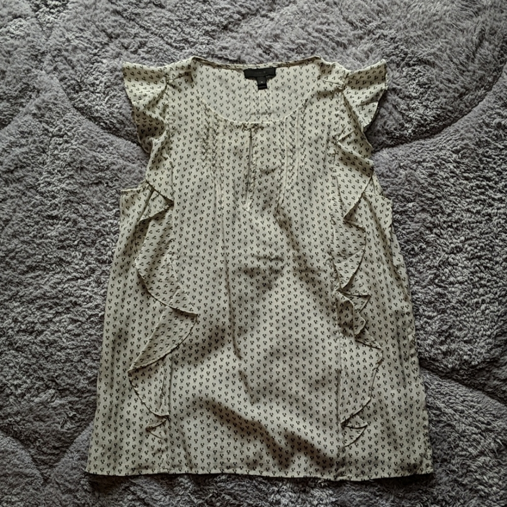 JCrew cream/white silk tank
